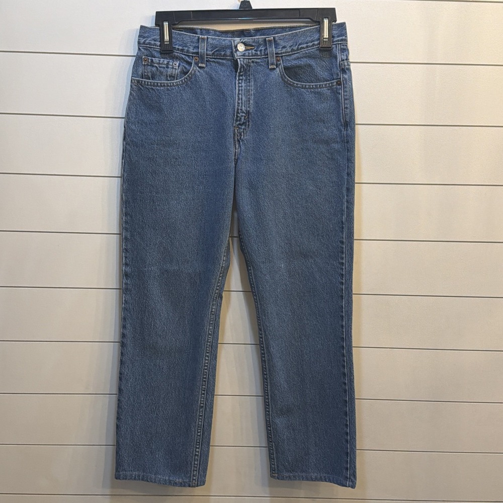 Vtg Y2K Levis 505 Regular Fit Mid-Rise Jeans Womens 12S Medium Wash 100% Cotton